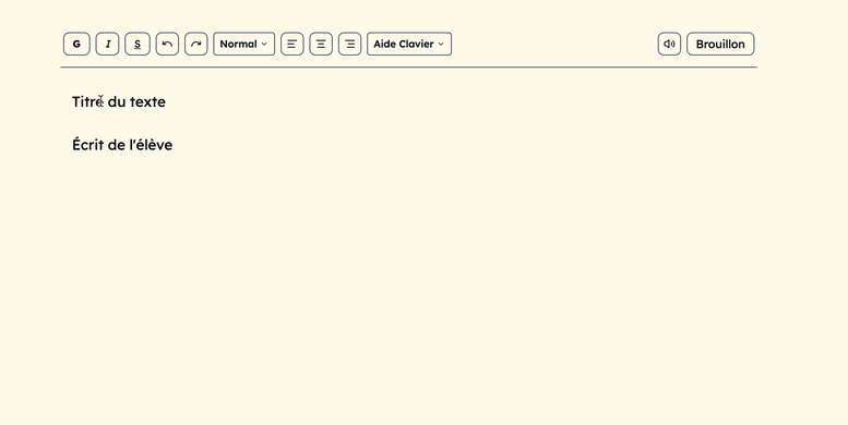 Barre d'outils simplifiée du traitement de texte Écrivor